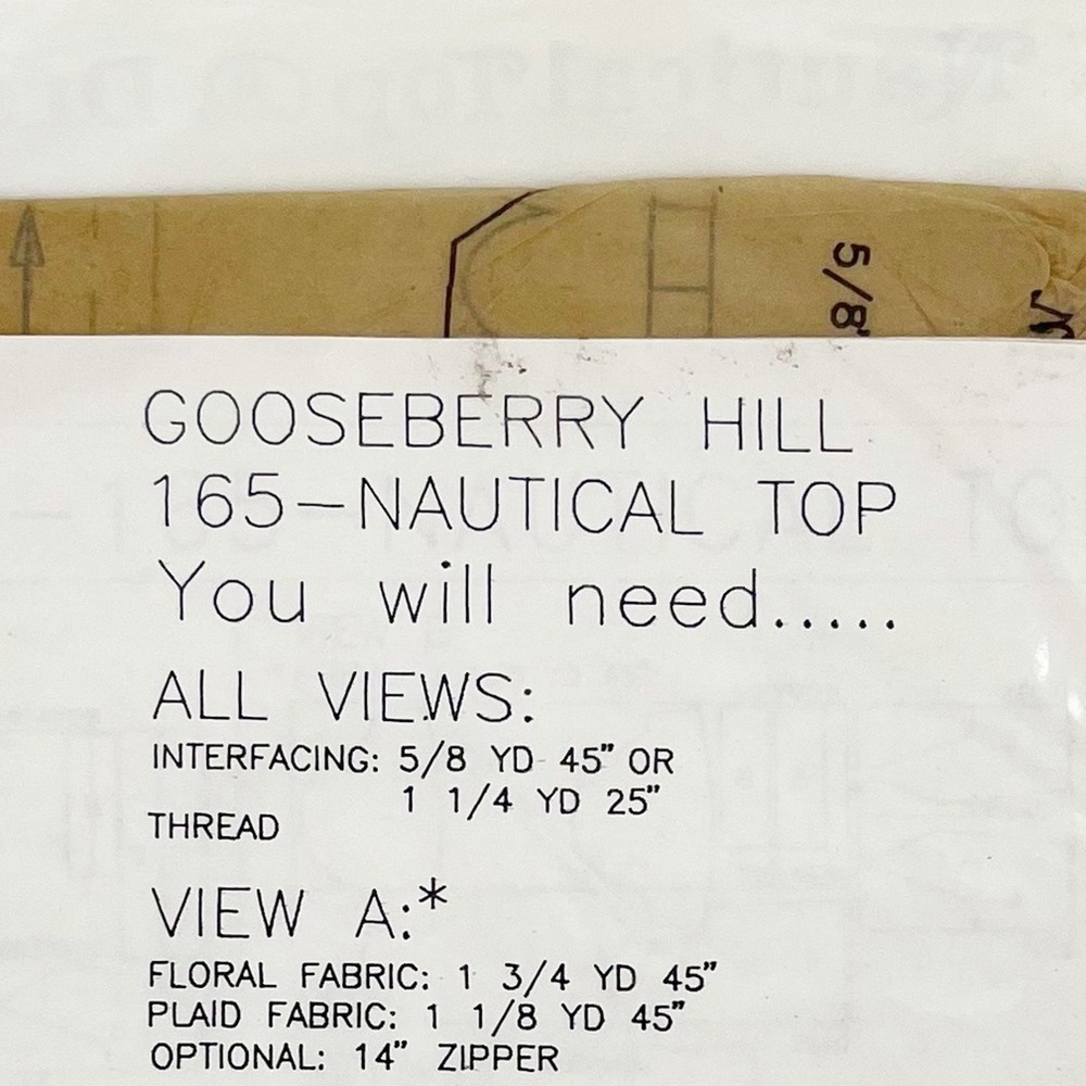 VTG 80s 90s Nautical Cottagecore Floral Top Dress Pattern Gooseberry Hills #165 - Picture 4 of 7